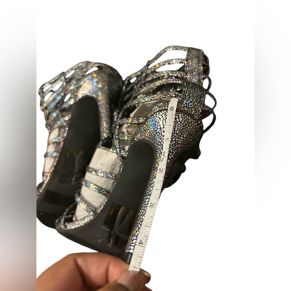 Holographic Caged Heeled Sandals - Picture 2 of 6